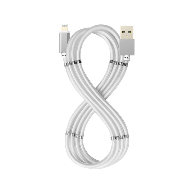 Celly USB-A 2.4 to Lightning 1m Magnetic Cable 60W - White - كابل